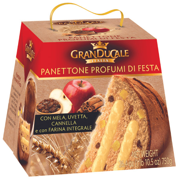 Panettone pyragas GranDucale su obuoliais ir cinamonu, 750 g